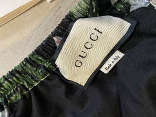 Neu mit Etikett: 980 $ Gucci Herren Gucci Soul Monogram Short Pents Schwarz/Grün/Multi 28 US/44