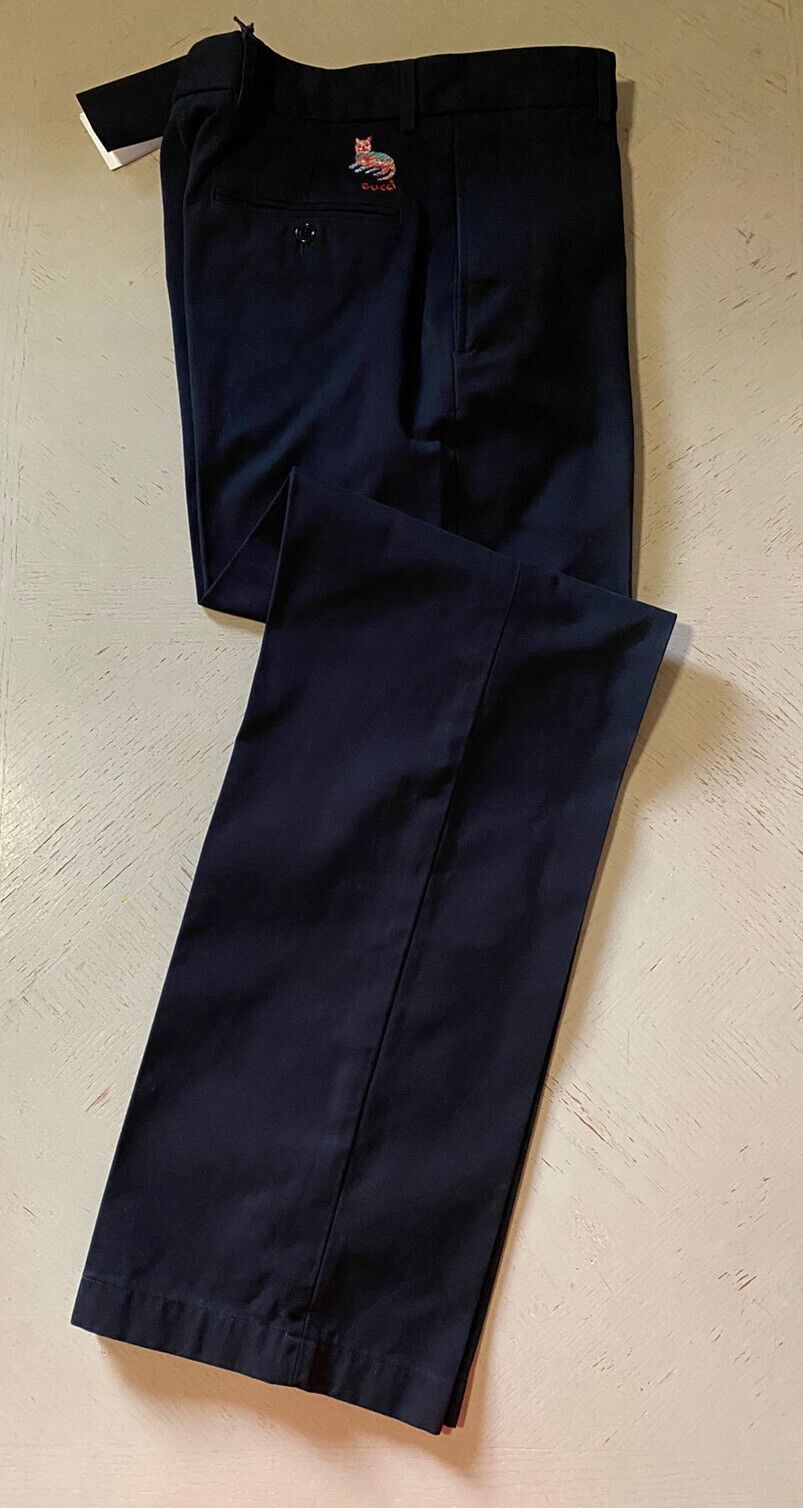 СЗТ $1150 Мужские хлопковые брюки Gucci темно-синего цвета, размер 28, США, Италия