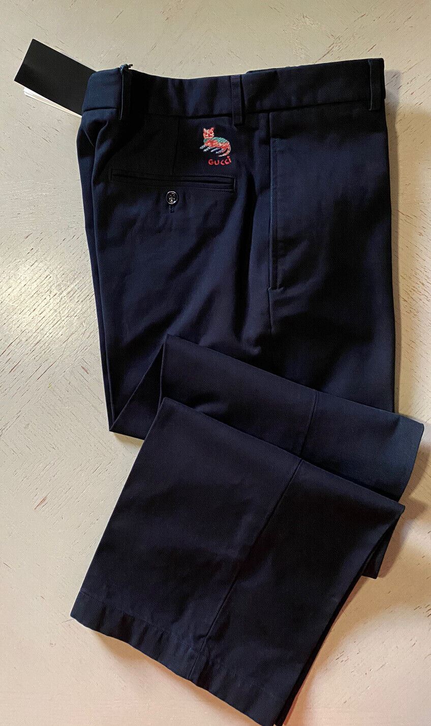 СЗТ $1150 Мужские хлопковые брюки Gucci темно-синего цвета, размер 28, США, Италия