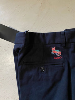 NWT $1150 Gucci Men’s Cotton Pants Color Navy Size 28 US Italy
