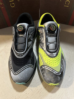 Neue Gucci Damen Ultrapace Two-Tone Sneakers Schuhe Schwarz/Gelb 6,5 US/36,5 Eu