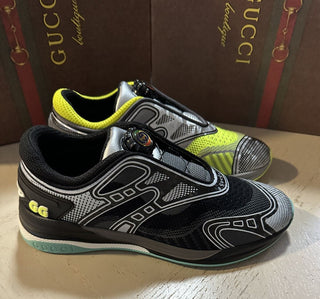 Neue Gucci Damen Ultrapace Two-Tone Sneakers Schuhe Schwarz/Gelb 6,5 US/36,5 Eu