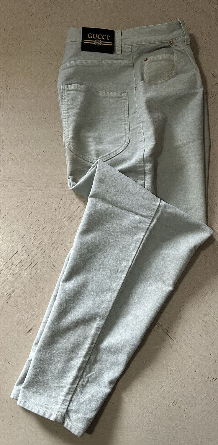 Neu mit Etikett: 1.100 $ Gucci Jeanshose aus gefärbter Baumwolle für Herren Farbe Acqua 30 US Italien