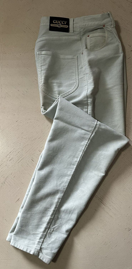 Neu mit Etikett: 1.100 $ Gucci Jeanshose aus gefärbter Baumwolle für Herren Farbe Acqua 30 US Italien