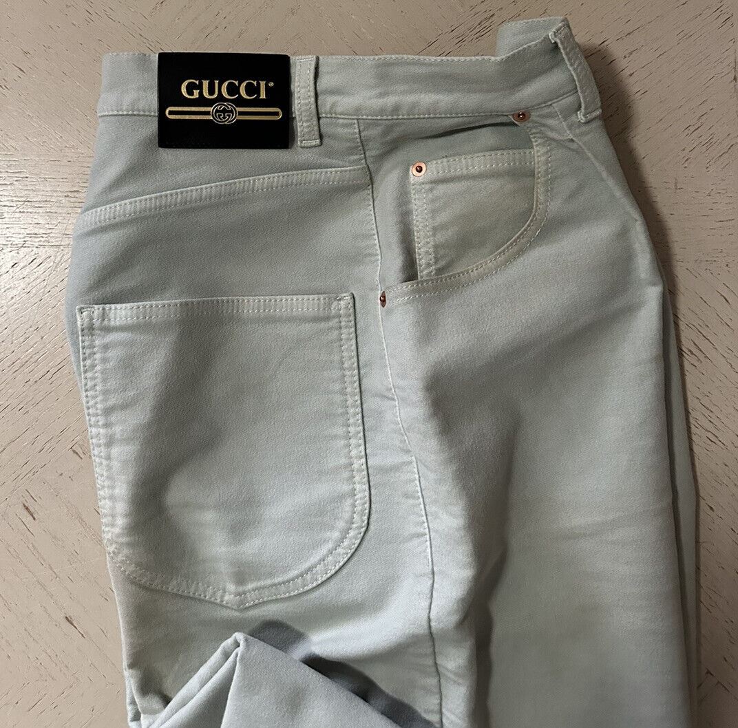 NWT $1100 Gucci Men Dyed Cotton Jeans Pants Color Acqua 30 US Italy