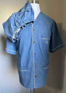 Neues Gucci-Set aus gewaschenen Jeansshorts und Hemd für Herren im Wert von 1980, Blau, 40 US/50 Eu