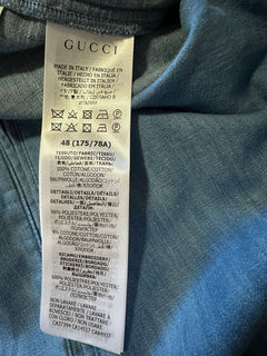 Neues Gucci-Set aus gewaschenen Jeansshorts und Hemd für Herren im Wert von 1980, Blau, 40 US/50 Eu