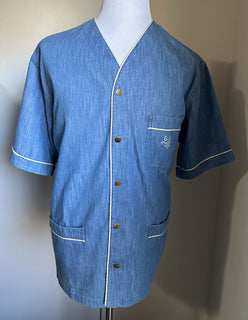 Neues Gucci-Set aus gewaschenen Jeansshorts und Hemd für Herren im Wert von 1980, Blau, 40 US/50 Eu