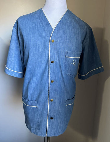 Новый мужской комплект из потертых джинсовых шорт и рубашки Gucci за 1980 долларов США, синий цвет 40 США/50 ЕС