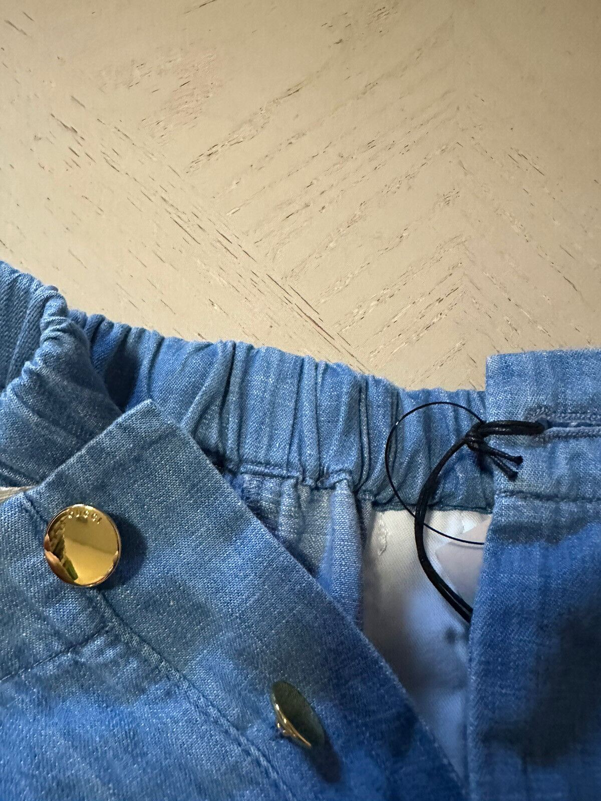 Новый мужской комплект из потертых джинсовых шорт и рубашки Gucci за 1980 долларов США, синий цвет 40 США/50 ЕС