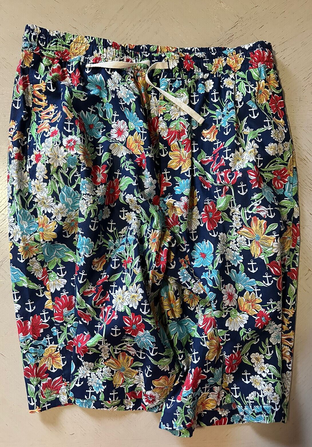 NWT $850 Gucci Men Hawaian Anchors On Muslin Short Pants Blue/Multi 36 US/52 E