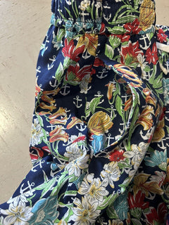Neu mit Etikett: 850 $ Gucci Herren Hawaian Anchors On Muslin Short Pants Blau/Multi 36 US/52 E