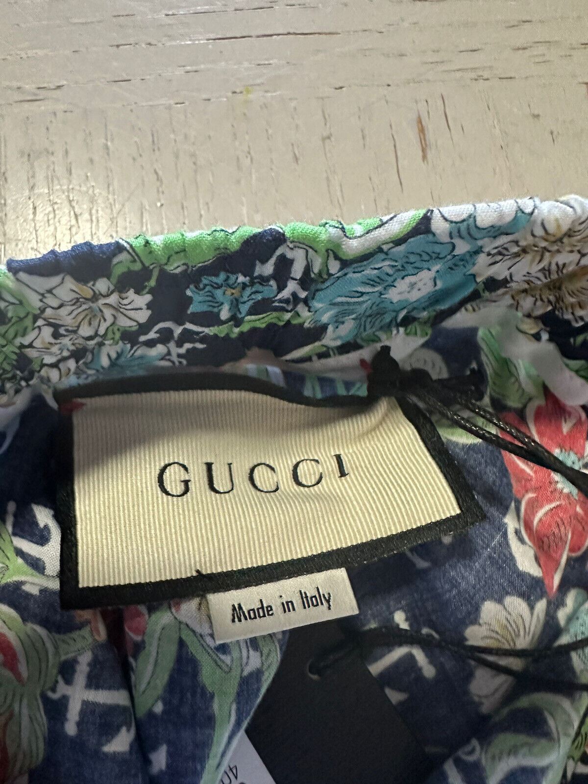 NWT $850 Gucci Men Hawaian Anchors On Muslin Short Pants Blue/Multi 36 US/52 E