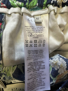 Neu mit Etikett: 850 $ Gucci Herren Hawaian Anchors On Muslin Short Pants Blau/Multi 36 US/52 E