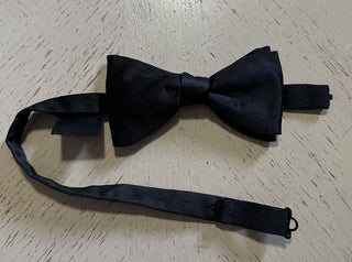 New Ermenegildo Zegna Silk Bow Tie Black Made in Italy