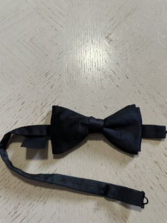 New Ermenegildo Zegna Silk Bow Tie Black Made in Italy