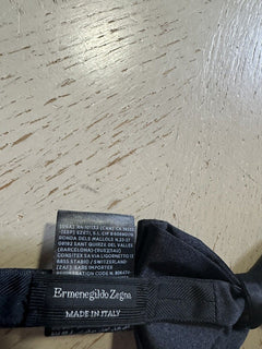 New Ermenegildo Zegna Silk Bow Tie Black Made in Italy