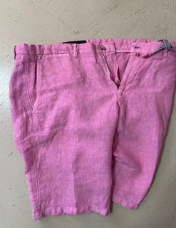 NWT $995 Kiton Mens Linen Short Color SEAFOAM Pink Size 38 Italy