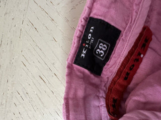 NWT $995 Kiton Mens Linen Short Color SEAFOAM Pink Size 38 Italy