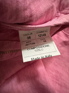 NWT $995 Kiton Mens Linen Short Color SEAFOAM Pink Size 38 Italy