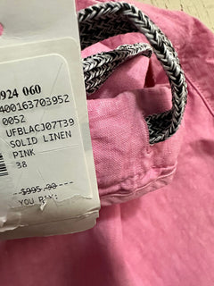 NWT $995 Kiton Mens Linen Short Color SEAFOAM Pink Size 38 Italy