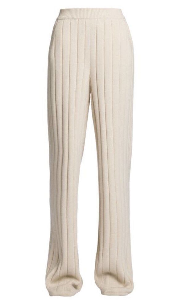 Новые кашемировые трикотажные брюки в рубчик Loro Piana Duca D'aosta стоимостью $3000 кремового цвета 46/12 Италия