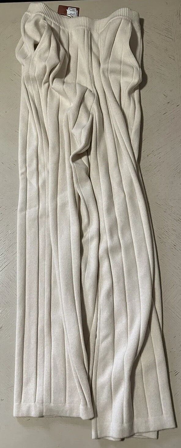 Новые кашемировые трикотажные брюки в рубчик Loro Piana Duca D'aosta стоимостью $3000 кремового цвета 46/12 Италия