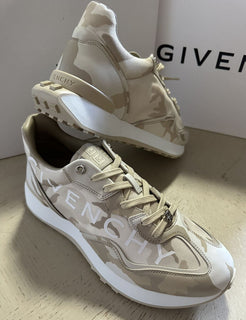 NIB 895 $ Givenchy Herren-Sneakers aus Leder/Canvas mit Logo, Beige, 11 US/44 Eu