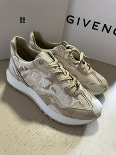 NIB 895 $ Givenchy Herren-Sneakers aus Leder/Canvas mit Logo, Beige, 11 US/44 Eu