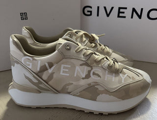 NIB 895 $ Givenchy Herren-Sneakers aus Leder/Canvas mit Logo, Beige, 11 US/44 Eu