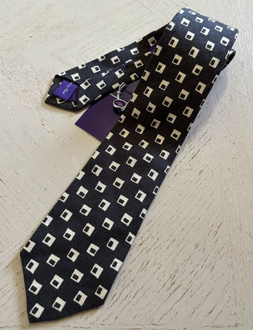New $225 Ralph Lauren Purple Label Last Linen Neck Tie Brown Hand made in Italy