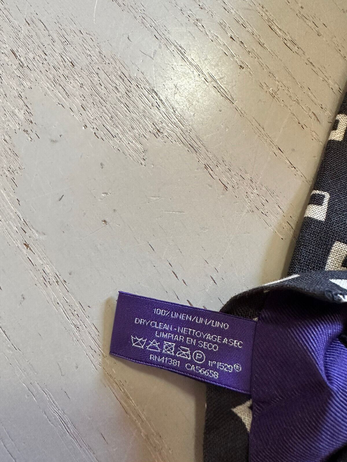 New $225 Ralph Lauren Purple Label Last Linen Neck Tie Brown Hand made in Italy