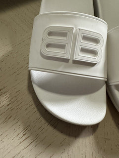 NIB $445 Balenciaga Women’s Slide Sandals White 10 US/40 Eu Italy
