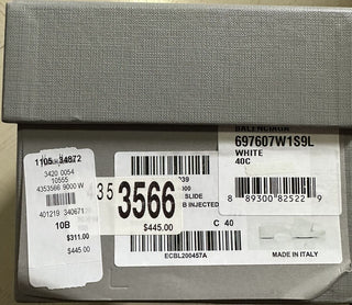 NIB $445 Balenciaga Women’s Slide Sandals White 10 US/40 Eu Italy