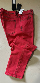 NWT $1895 Kiton Men Straight Leg Slim Fit Jeans Pants Red 38 US ( Measured 36 )