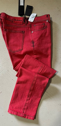 NWT $1895 Kiton Men Straight Leg Slim Fit Jeans Pants Red 38 US ( Measured 36 )