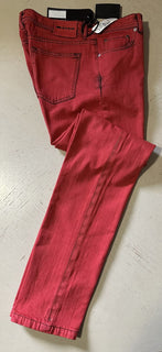 NWT $1895 Kiton Men Straight Leg Slim Fit Jeans Pants Red 38 US ( Measured 36 )