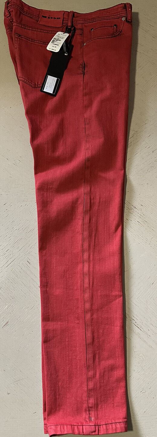 Neu mit Etikett: 1895 $ Kiton Herren-Jeans mit geradem Bein und schmaler Passform, Rot, 38 US (gemessen 36)