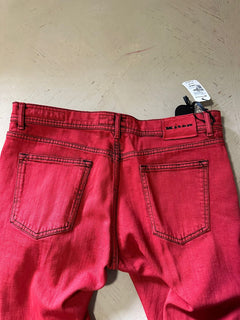 NWT $1895 Kiton Men Straight Leg Slim Fit Jeans Pants Red 38 US ( Measured 36 )