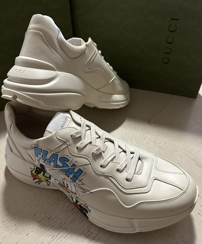 Новые мужские кожаные кроссовки Gucci Disney Gucci за 1980 долларов, цвета слоновой кости 15 US/14 UK 656509