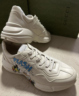 Новые мужские кожаные кроссовки Gucci Disney Gucci за 1980 долларов, цвета слоновой кости 15 US/14 UK 656509