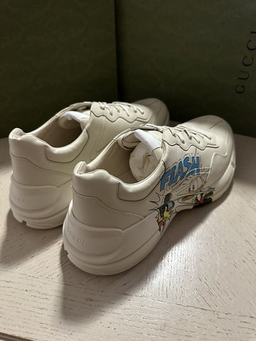 New $1980 Gucci Men Leather Disney Gucci Sneakers Shoes Ivory 15 US/14 UK 656509