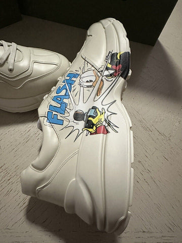 New $1980 Gucci Men Leather Disney Gucci Sneakers Shoes Ivory 15 US/14 UK 656509