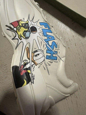 New $1980 Gucci Men Leather Disney Gucci Sneakers Shoes Ivory 15 US/14 UK 656509