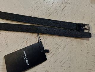 New Saint Laurent Men CINTURA PRINT Leather Belt Black 80/32