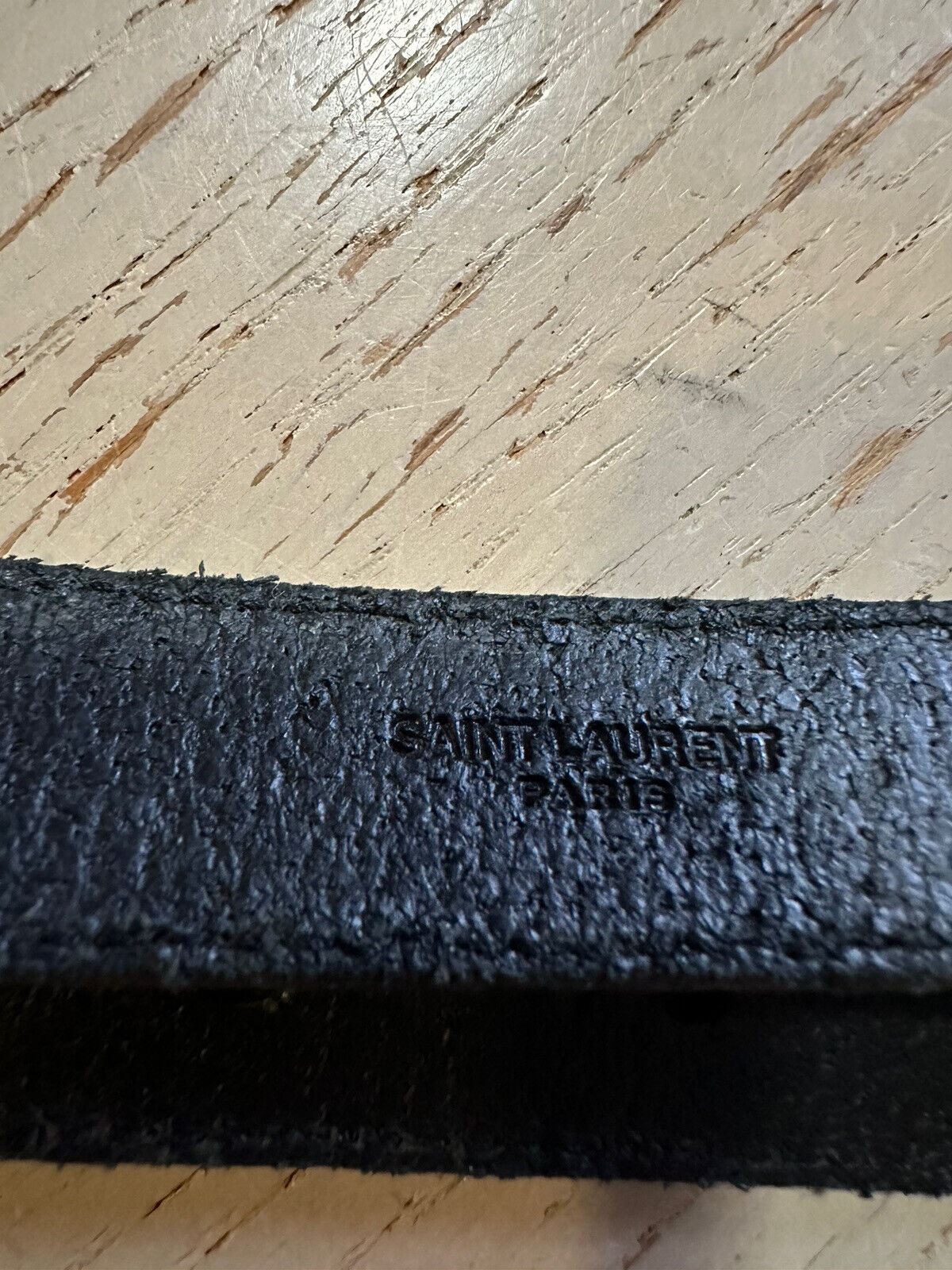 Новый мужской кожаный ремень Saint Laurent CINTURA PRINT Черный 80/32