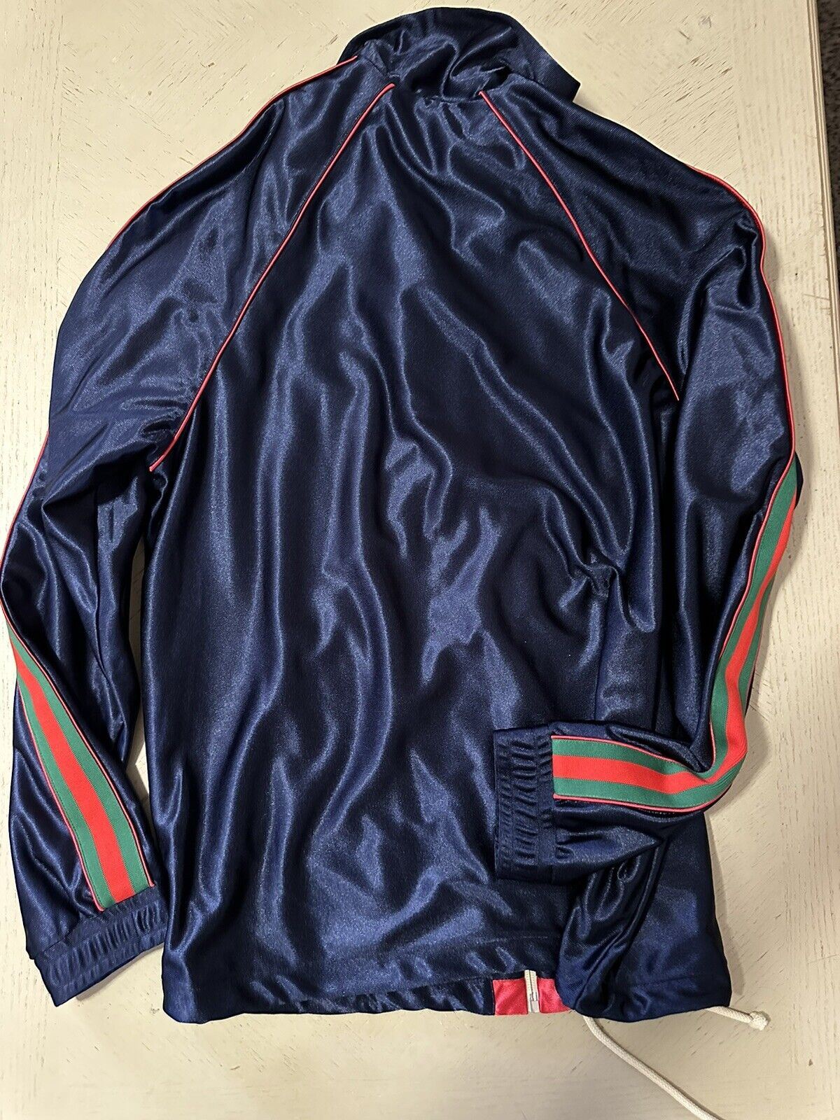 Neu mit Etikett: 1.800 $ Gucci Herren-Trainingsjacke aus technischem Polyester Blaues GG-Monogramm M