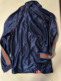 NWT $1800 Gucci Men Technical Polyester Track Jacket Blue GG Monogram M