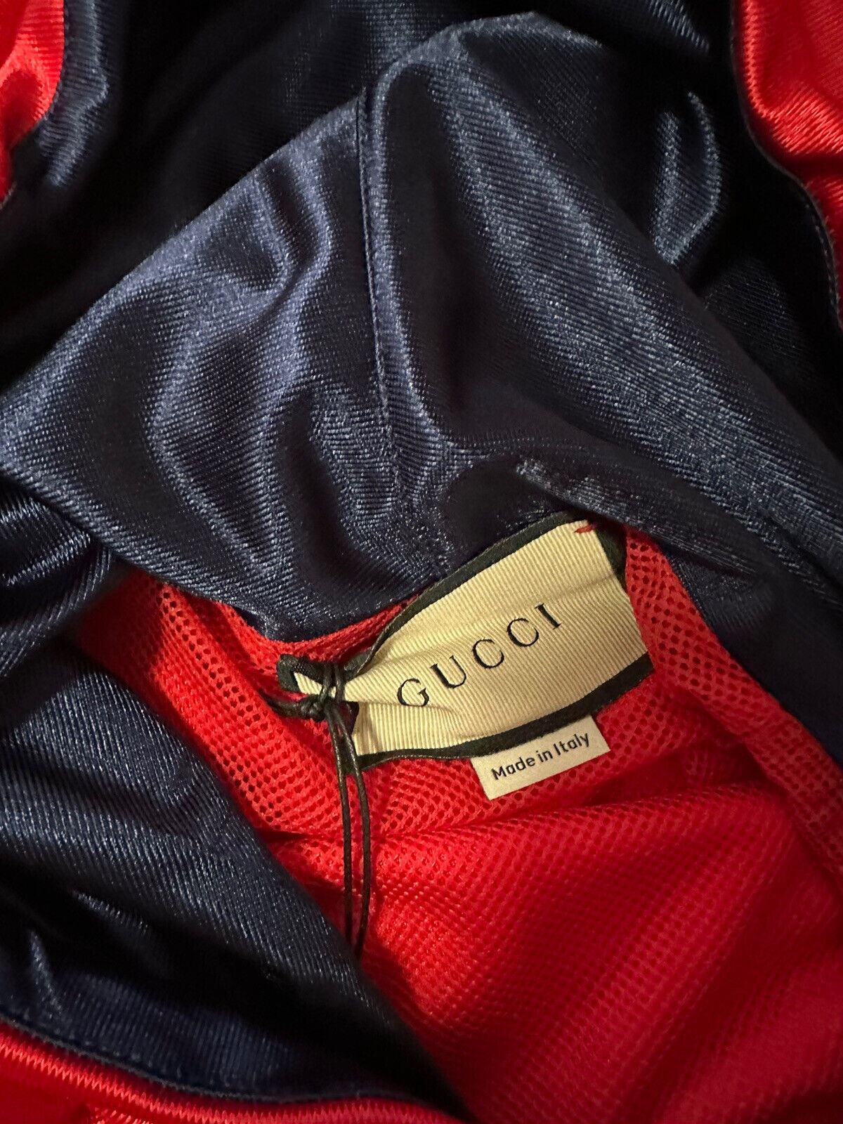 NWT $1550 Gucci Men Technical Polyester Track Jacket Pullover Red Size XXL