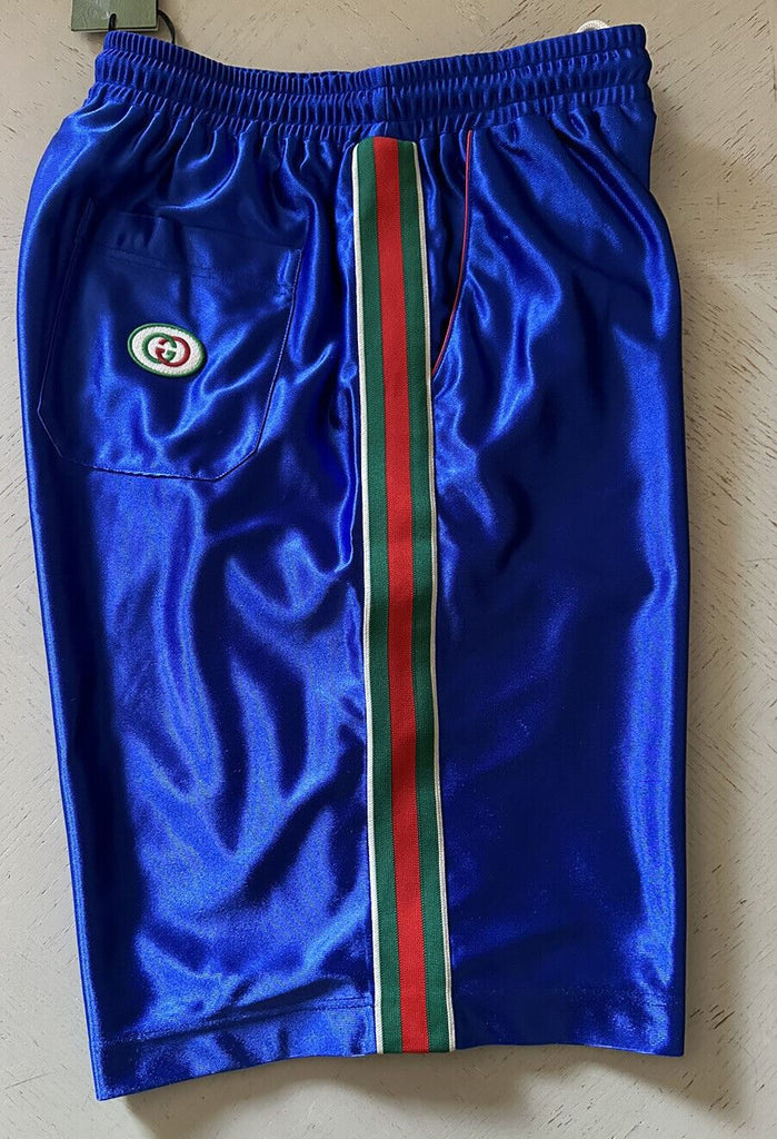 NWT $1450 Gucci Men’s GG Monogram Technical Polyester Short Pants Blue M